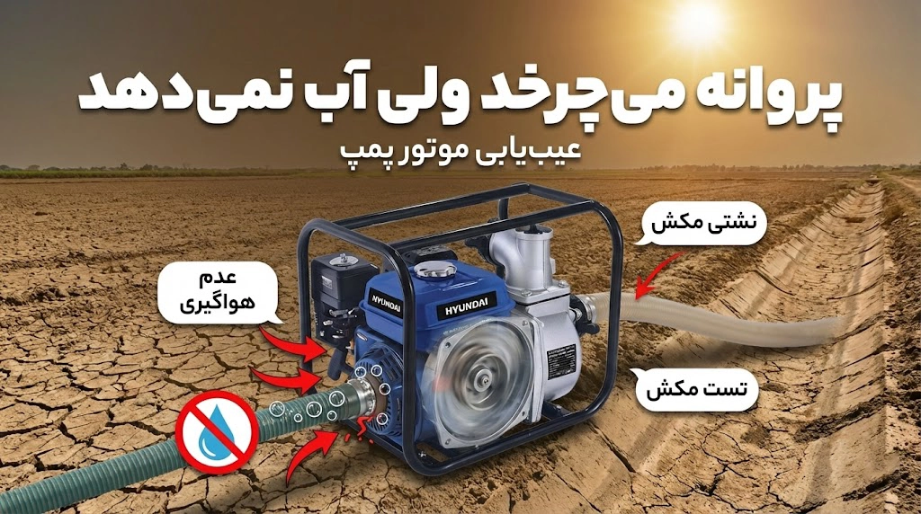 پروانه می‌چرخد ولی آب نمی‌دهد! 8 علت اصلی و تست مرحله‌ای