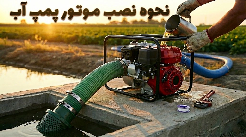 نحوه نصب موتور پمپ آب- اتصال مکش/دهش، صافی، شیر یکطرفه + اشتباهات رایج