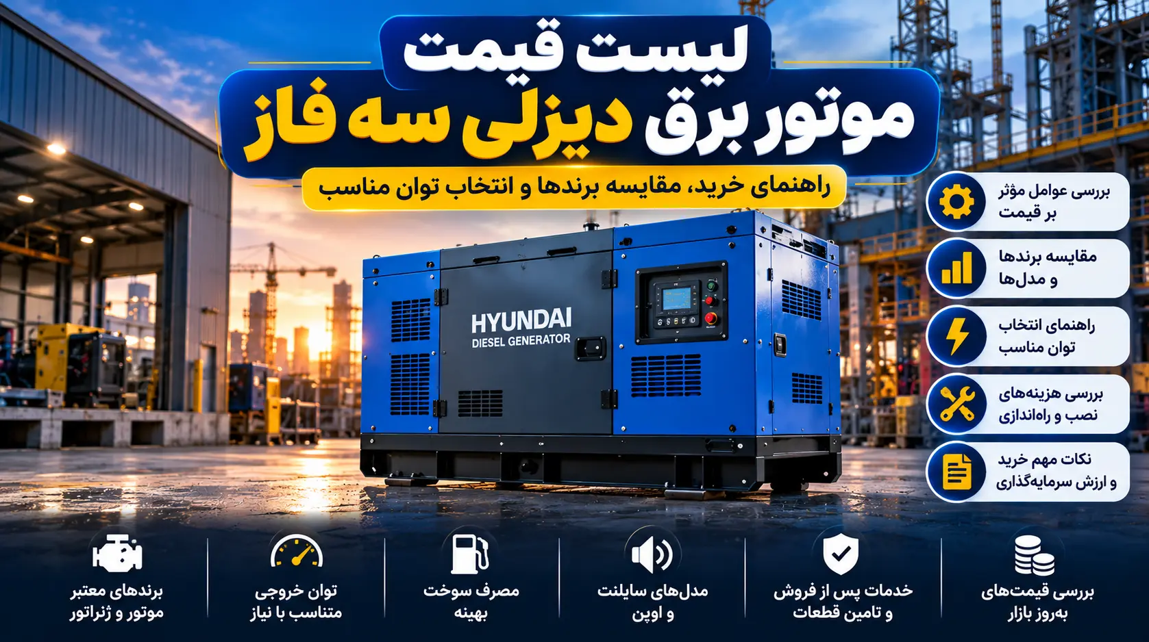 بررسی ارزش خرید و عوامل تعیین‌کننده قیمت موتور برق دیزلی سه فاز صنعتی