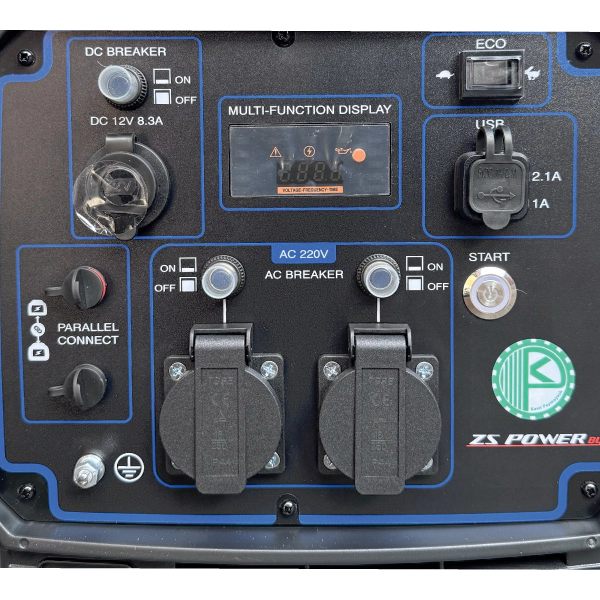 پنل کاربری موتور برق بنزینی زونگشن ۳.۸ کیلووات مدل BQH4000E استارتی اینورتری