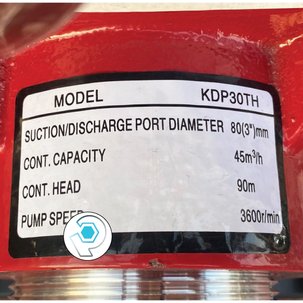 پلاک موتور پمپ دیزلی کاما ۳ اینچ مدل KDP30TH هندلی