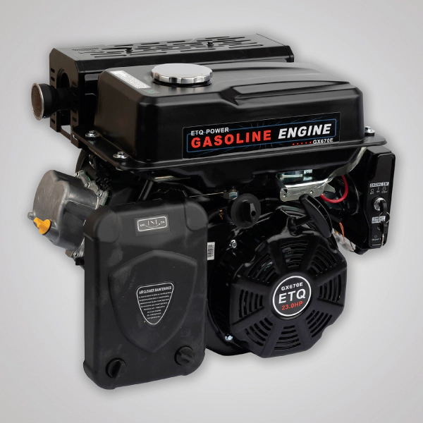 موتور تک بنزینی ETQ با توان 23 اسب بخار مدل GX670E خاری استارتی