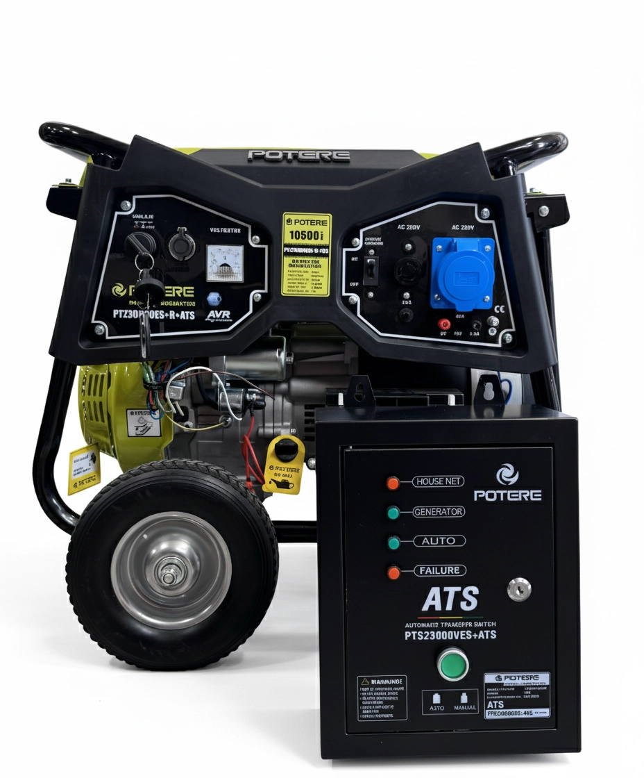 موتور برق بنزینی پوتر ۱۰.۵ کیلووات مدل PT23000VESRATS تک فاز تابلودار ریموتی