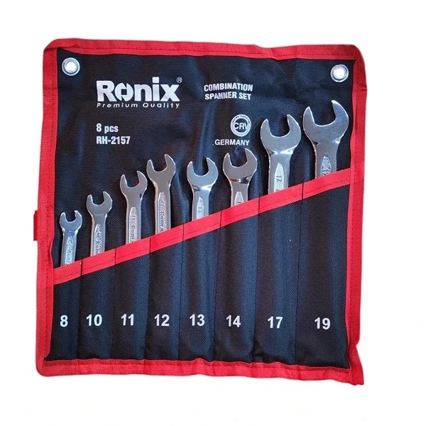 دسته آچار یک سر تخت یک سر رینگ رونیکس 8 عددی مدل rh2157