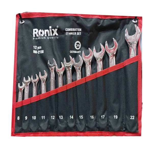 دسته آچار یک سر تخت یک سر رینگ رونیکس 12 عددی مدل rh2158