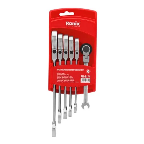 ست آچار جغجغه دسته تاشو رونیکس 6 عددی مدل rh2174