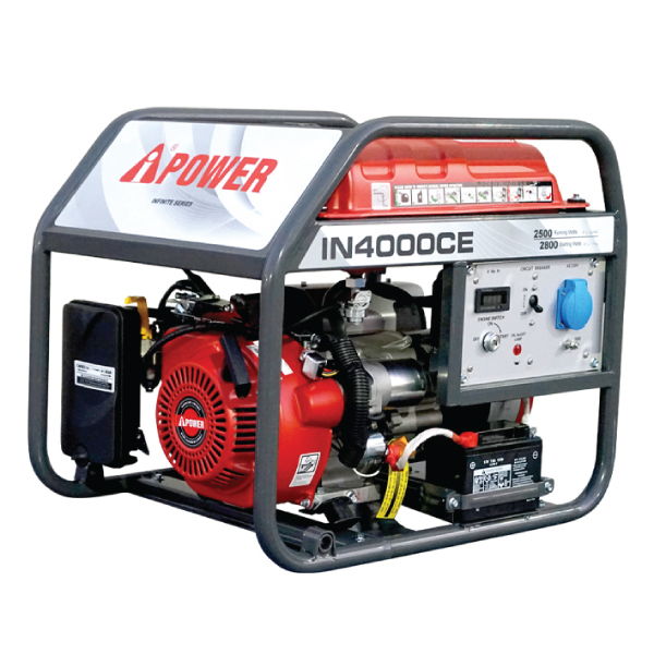 موتور برق بنزینی ای پاور ۲.۸ کیلووات مدل IN4000CE تک فاز
