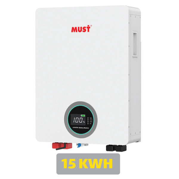باتری لیتیوم فسفات آهن MUST با ظرفیت 15 کیلووات ساعت مدل LP16-48300