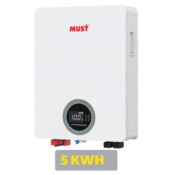 باتری لیتیوم فسفات آهن MUST با ظرفیت 5 کیلووات ساعت مدل LP16-48100