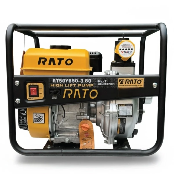 موتور پمپ بنزینی راتو ۲ اینچ ۵۰ متری مدل RT50YB50 دو پروانه هندلی