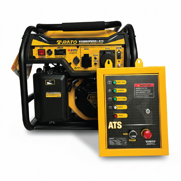 موتور برق بنزینی راتو ۹.۵ کیلووات مدل R20800DWHB+ATS تک فاز دارای تابلو