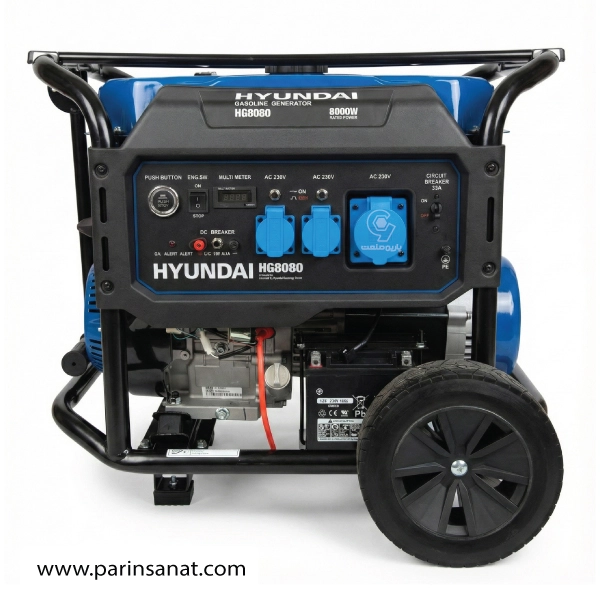 موتور برق بنزینی هیوندای 8 کیلووات مدل HG8080 ریموت‌دار