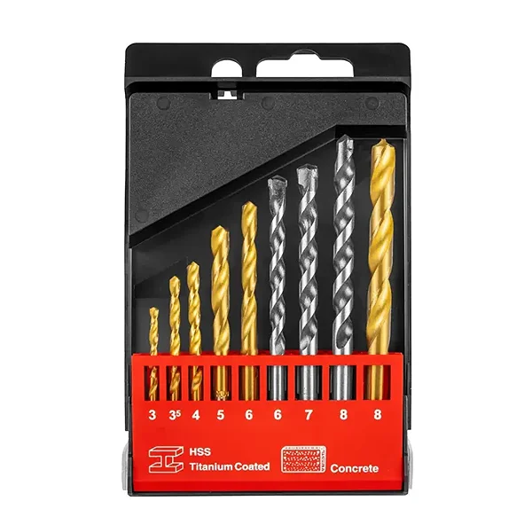 مجموعه مته آهن و بتن 9 عددی رونیکس روکش تیتانیوم مدل RH5585