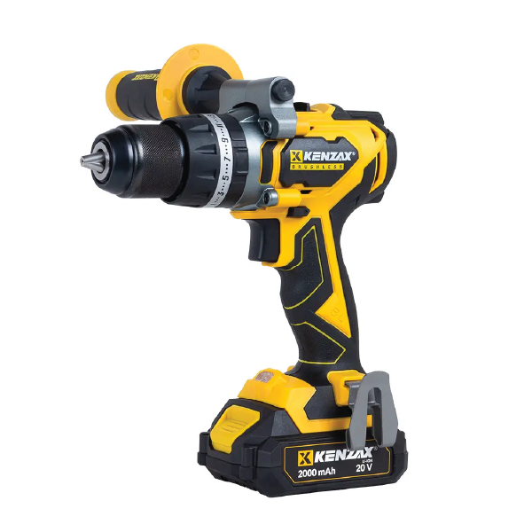 دریل پیچ گوشتی چکشی شارژی کنزاکس 20 ولت مدل 8884 دوباتری موتور براشلس