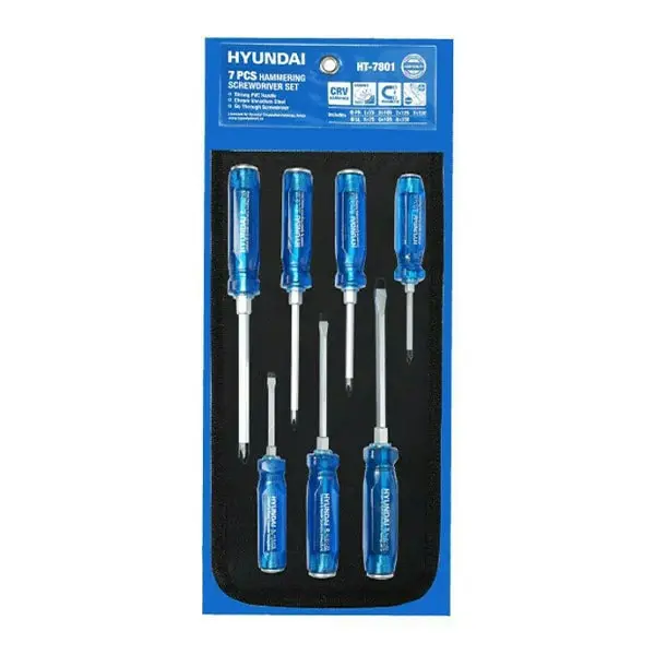 ست پیچ گوشتی ضربه خور هیوندای 7 عددی مدل HT-7801