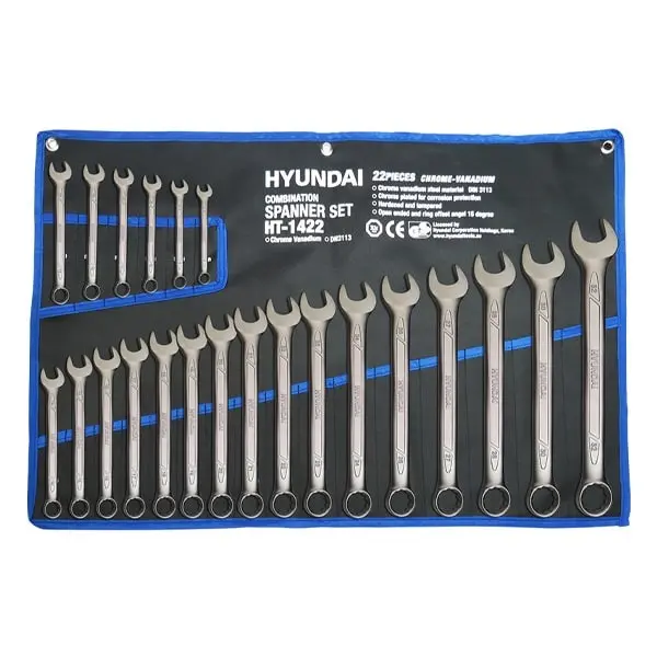 ست آچار یک سر رینگ تخت هیوندای 22 عددی مدل HT-1422