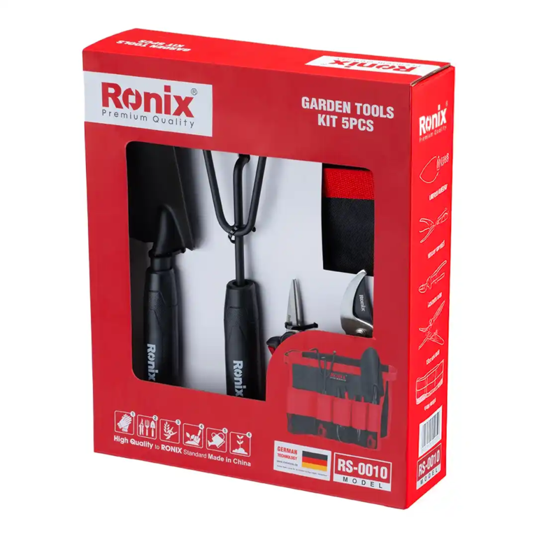 کیت ابزار باغبانی با کیف کمری ۵ پارچه رونیکس مدل RS-0010