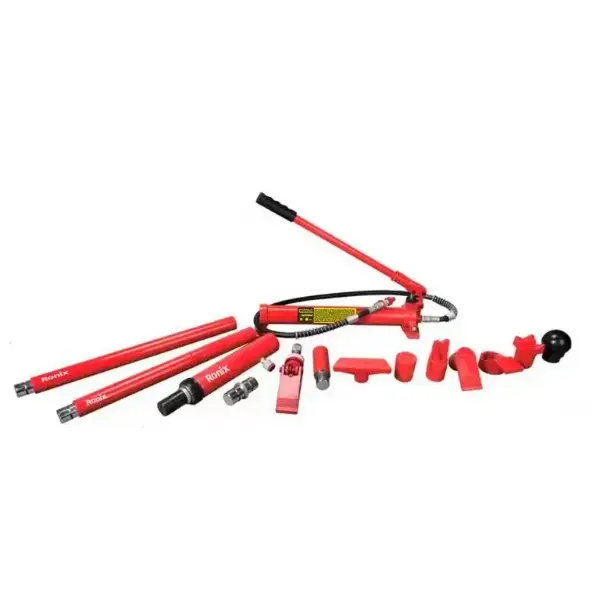 ست جک صافکاری هیدرولیکی ۱۰ تن رونیکس مدل RH-4945 با کیف BMC چرخ‌دار