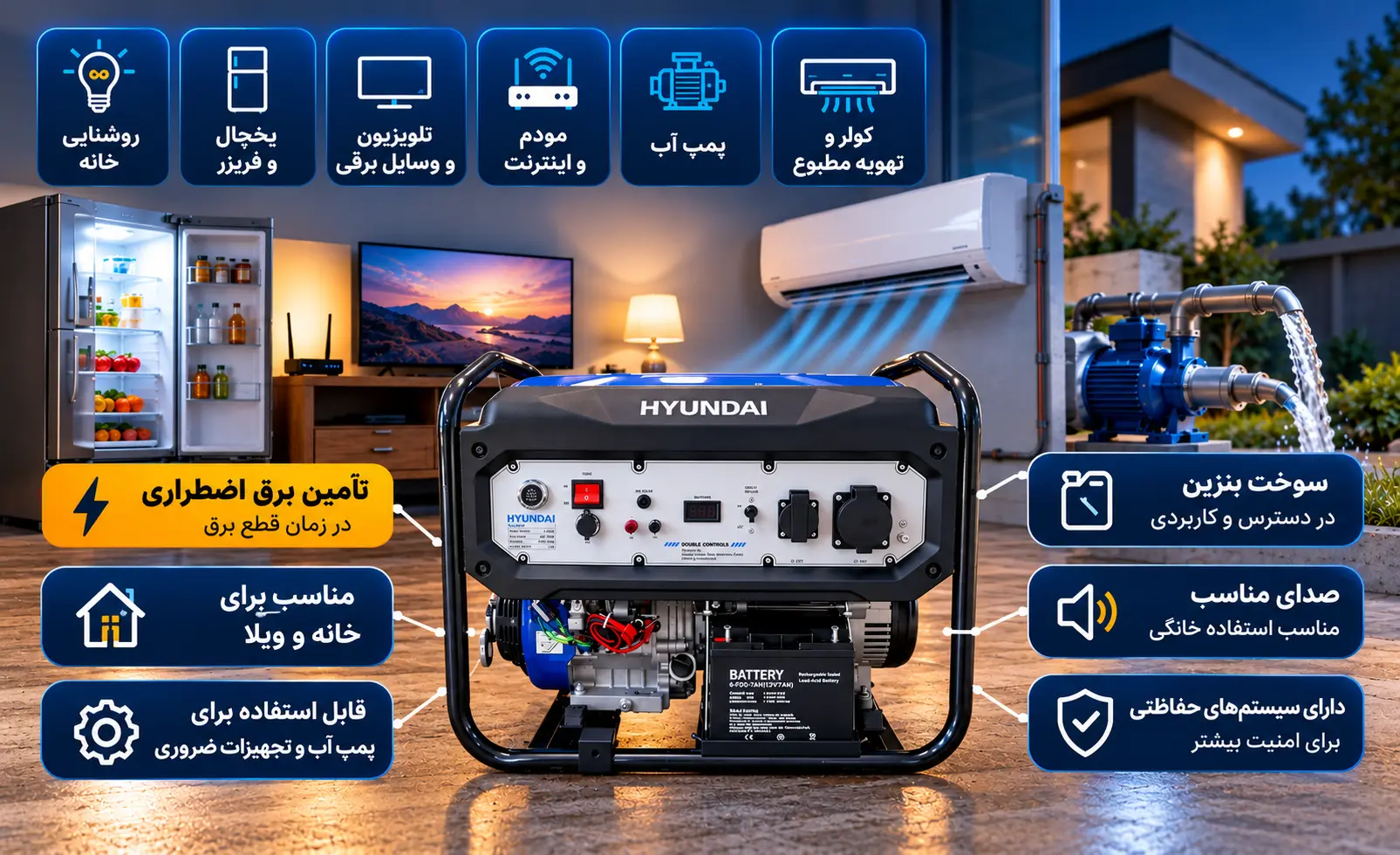 قیمت موتور برق خانگی چقدر است؟ راهنمای انتخاب ژنراتور برق خانگی بدون هزینه اضافه