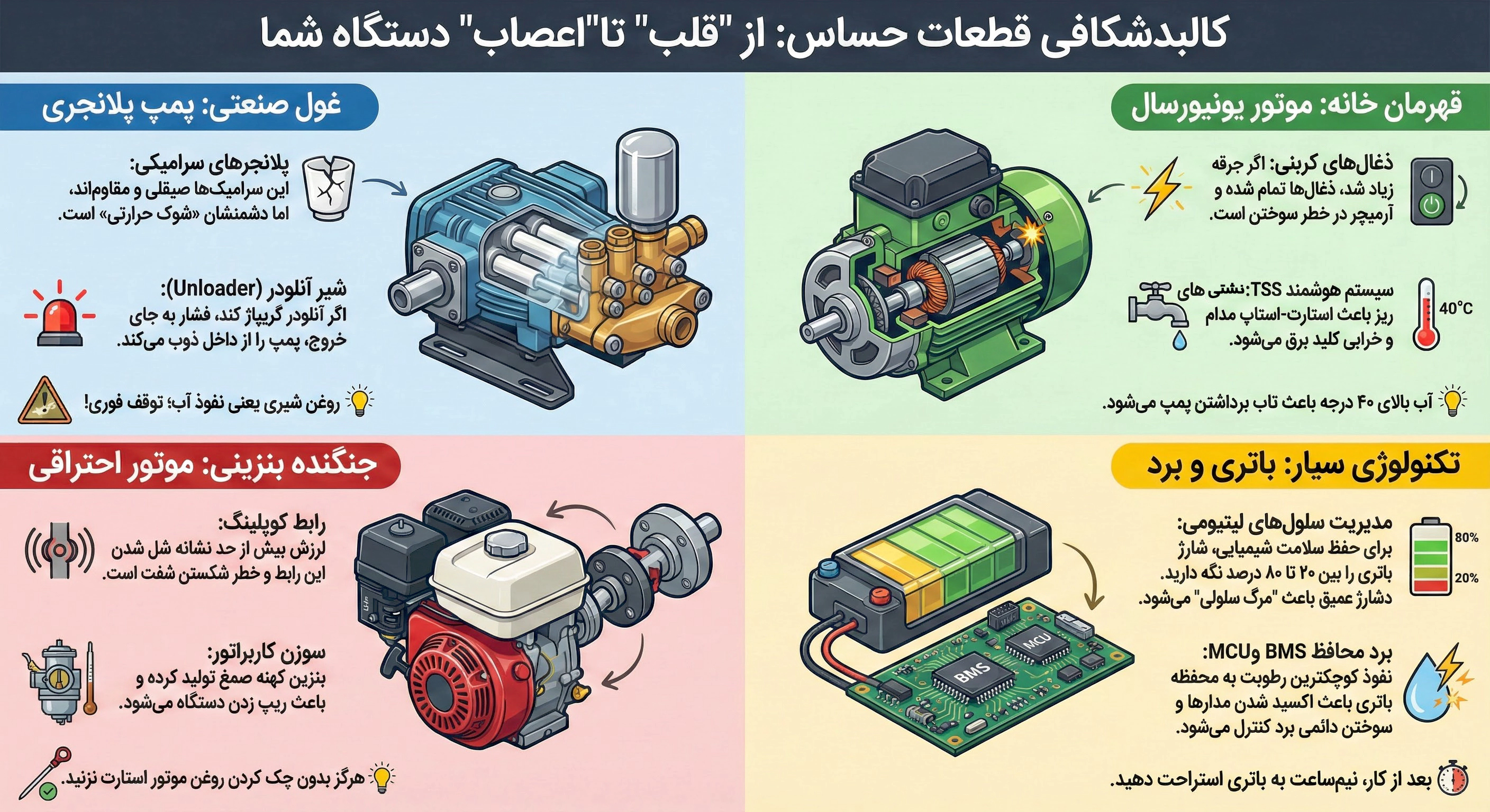 کالبدشکافی قطعات حساس از قلب تا اعصاب دستگاه شما