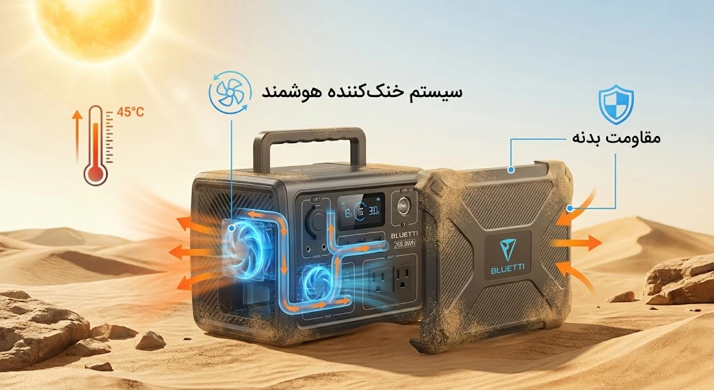 بررسی مقاومت پاور استیشن در شرایط سخت محیطی و دمای بالای کویر