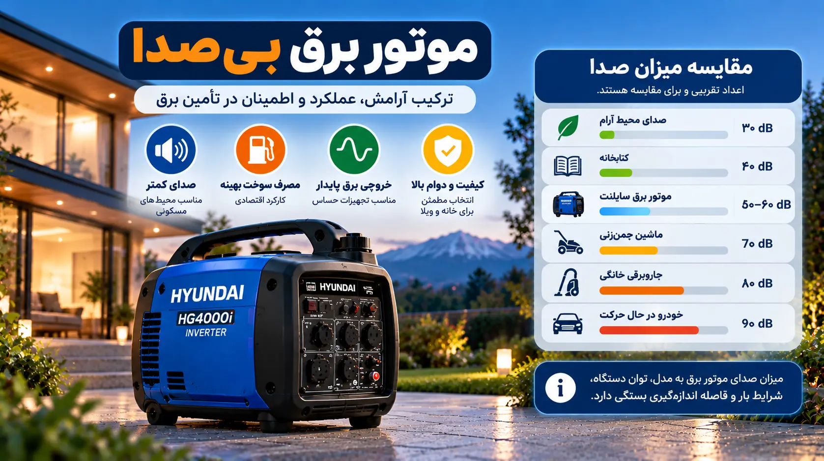 بهترین موتور برق بی صدا: معیارهای انتخاب + پیشنهاد مدلها برای کاربردهای مختلف
