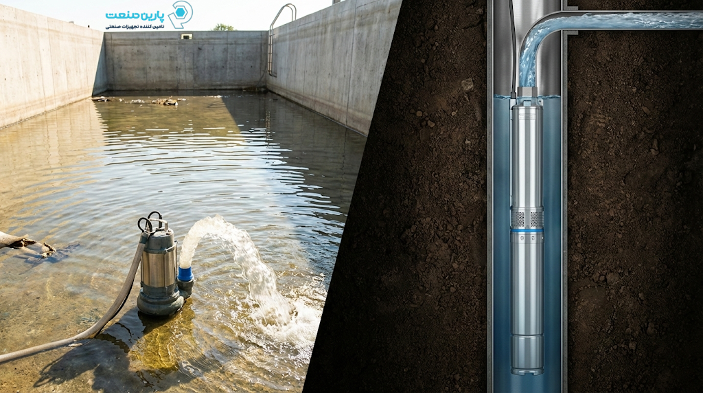 تصویر ۵: مقایسه محیط کاربری؛ شناور در چاه لوله&zwnj;ای (راست) و کفکش در استخر باز (چپ)