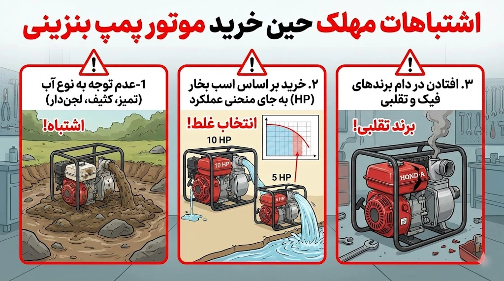 اشتباهات مهلک حین خرید موتور پمپ بنزینی