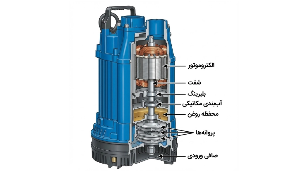  نمایی از اجزای حیاتی یک پمپ کفکش